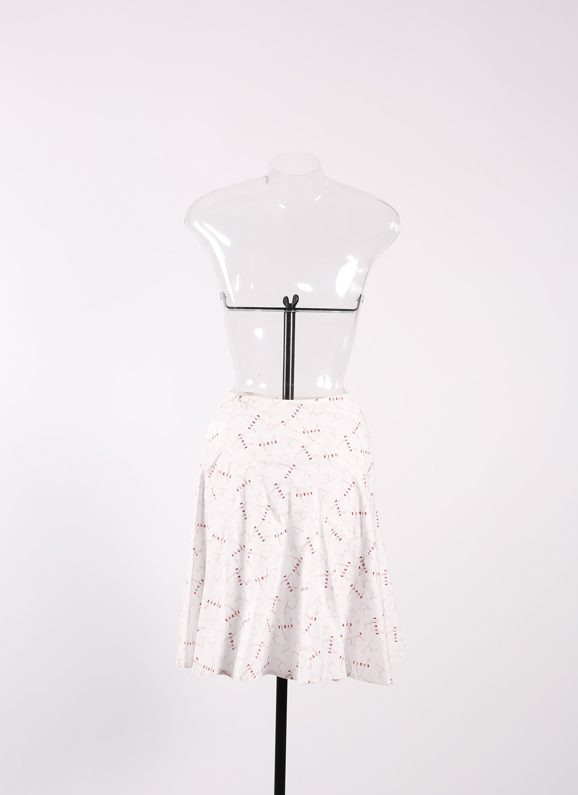 Printed short zipped pop skirt - White & Pink