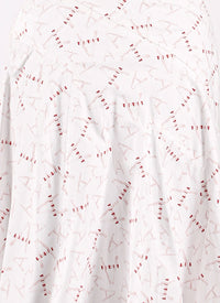 Printed short zipped pop skirt - White & Pink