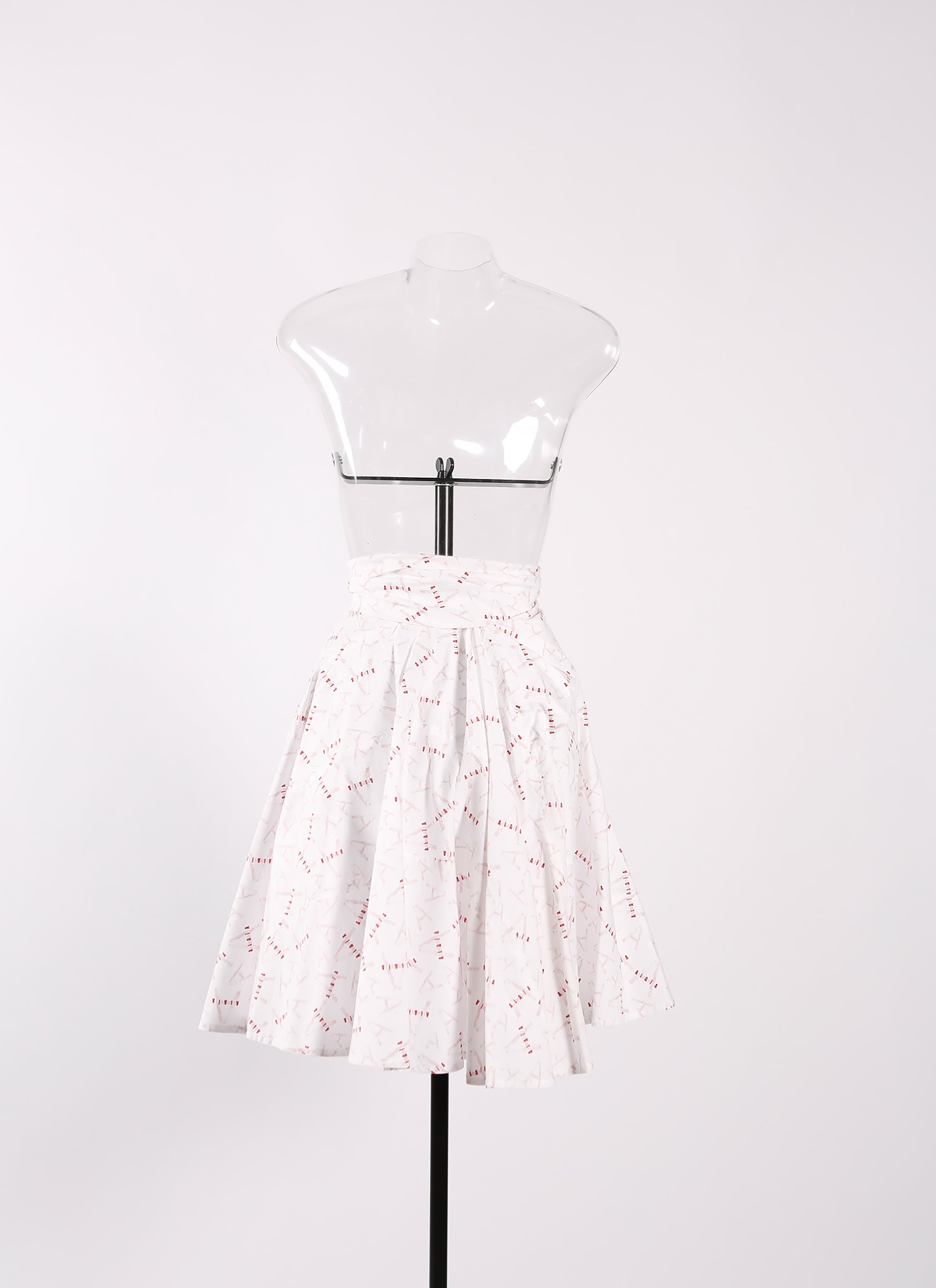 Printed Pop skirt with Panels - White & Pink