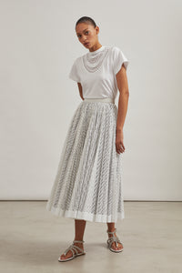 Openwork bib t-shirt - White