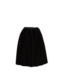 Regular skirt in glittering velvet - Black