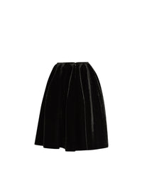 Regular skirt in glittering velvet - Black