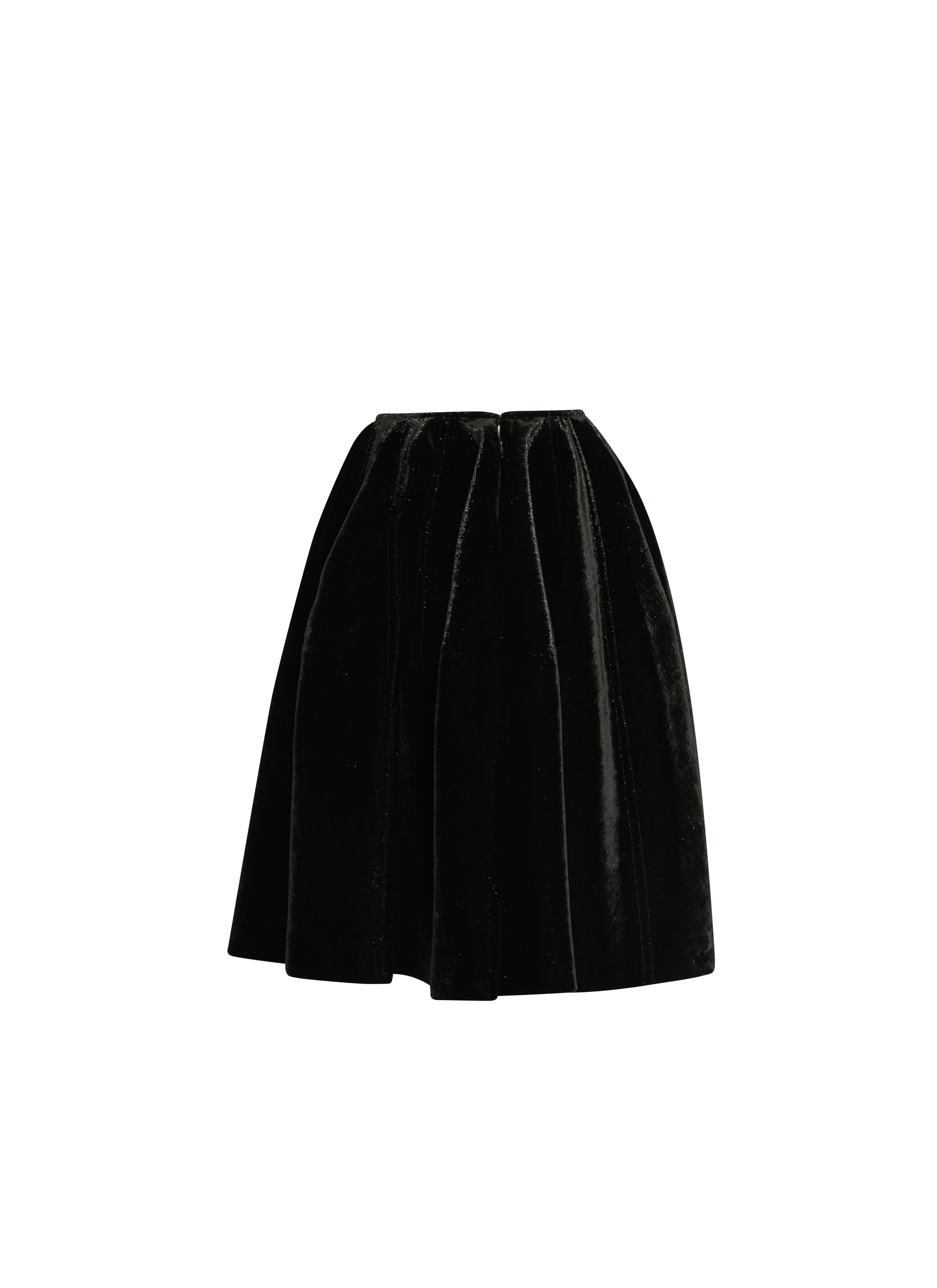 Regular skirt in glittering velvet - Black