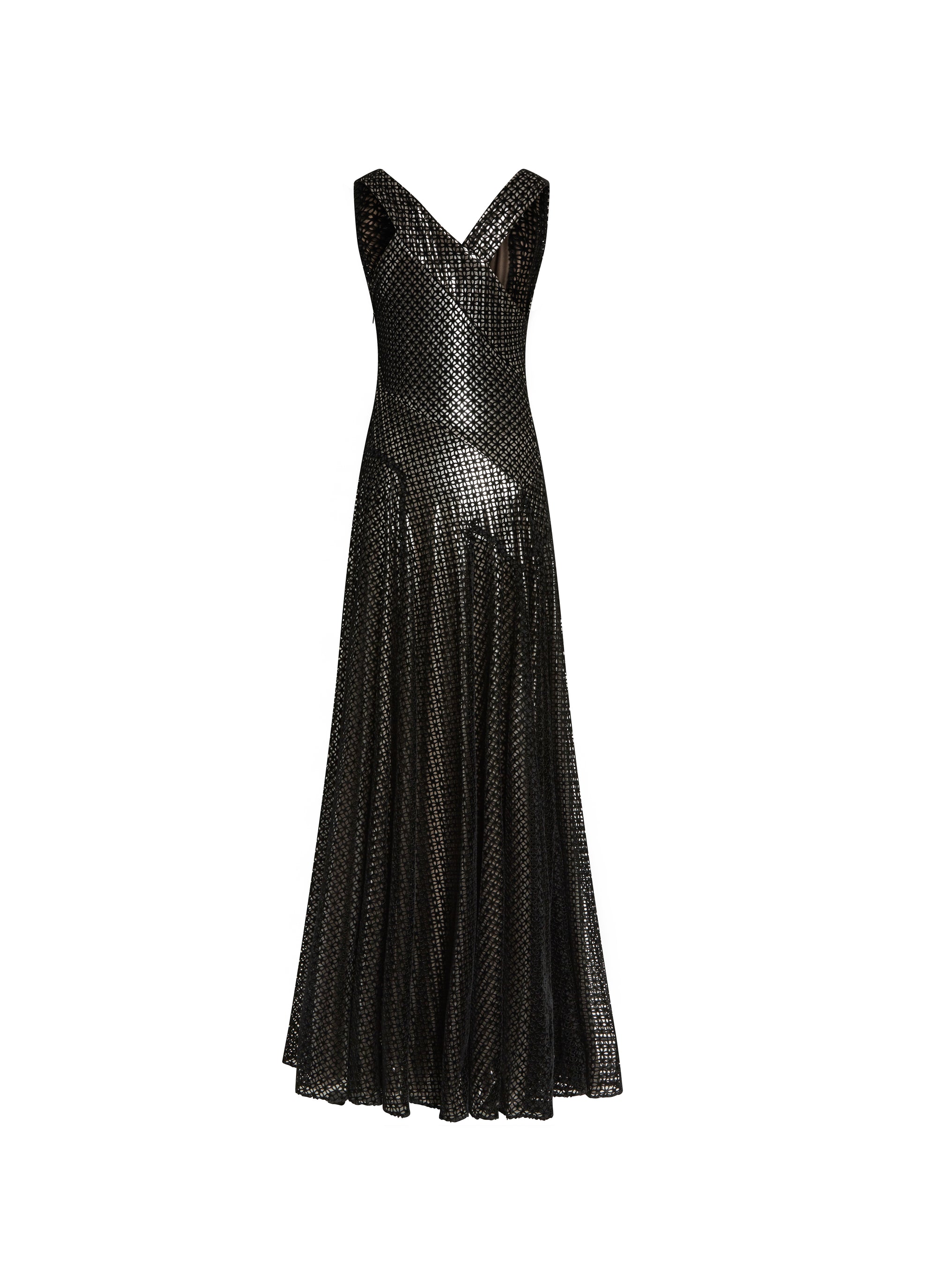 Sleeveless lily velvet dress - Red & White