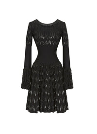 Robe à manches longues Belize en maille - Noir