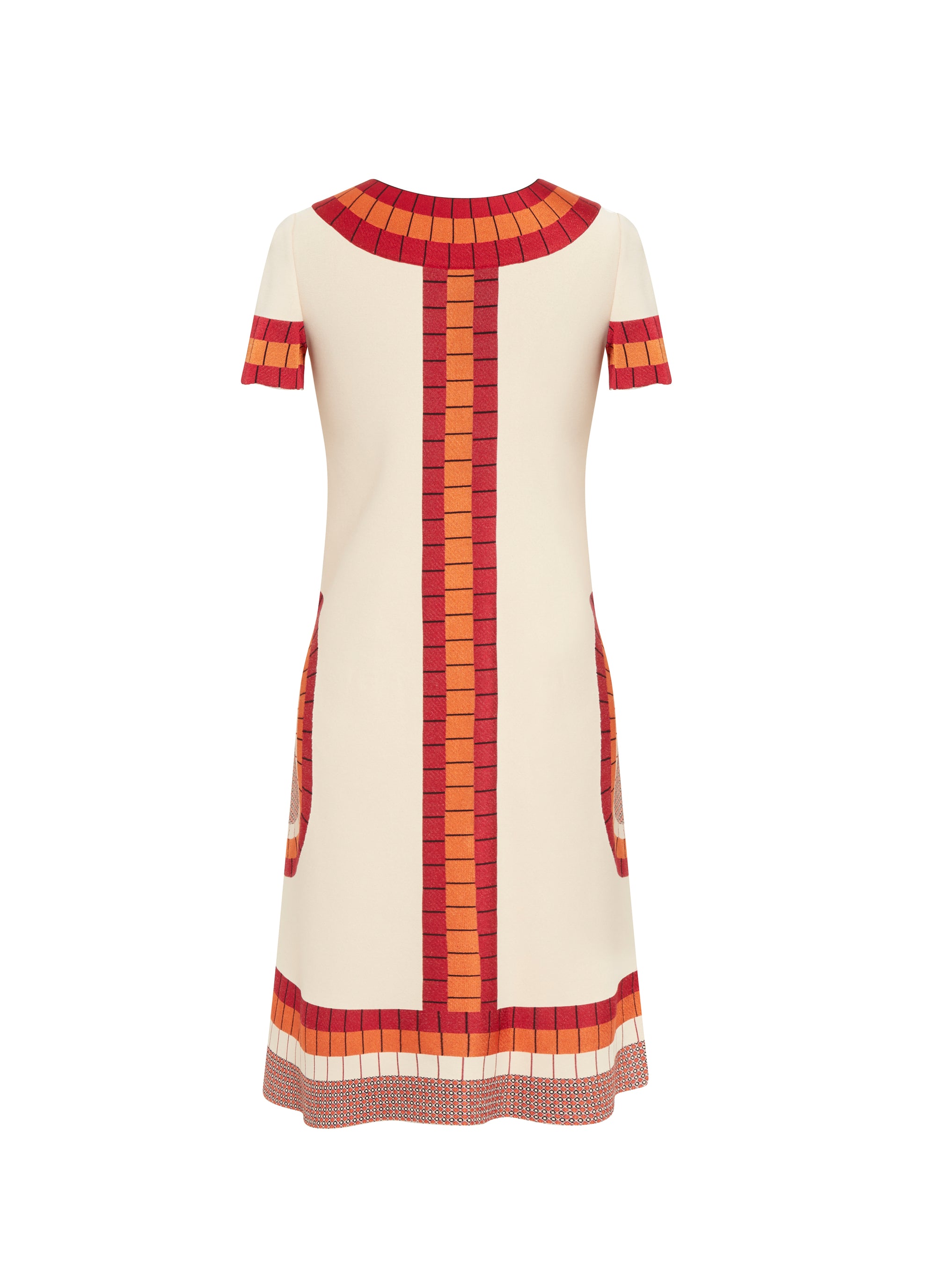 Marabout knitted short-sleeved dress - Vanilla
