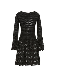 Robe à manches longues Belize en laine - Noir