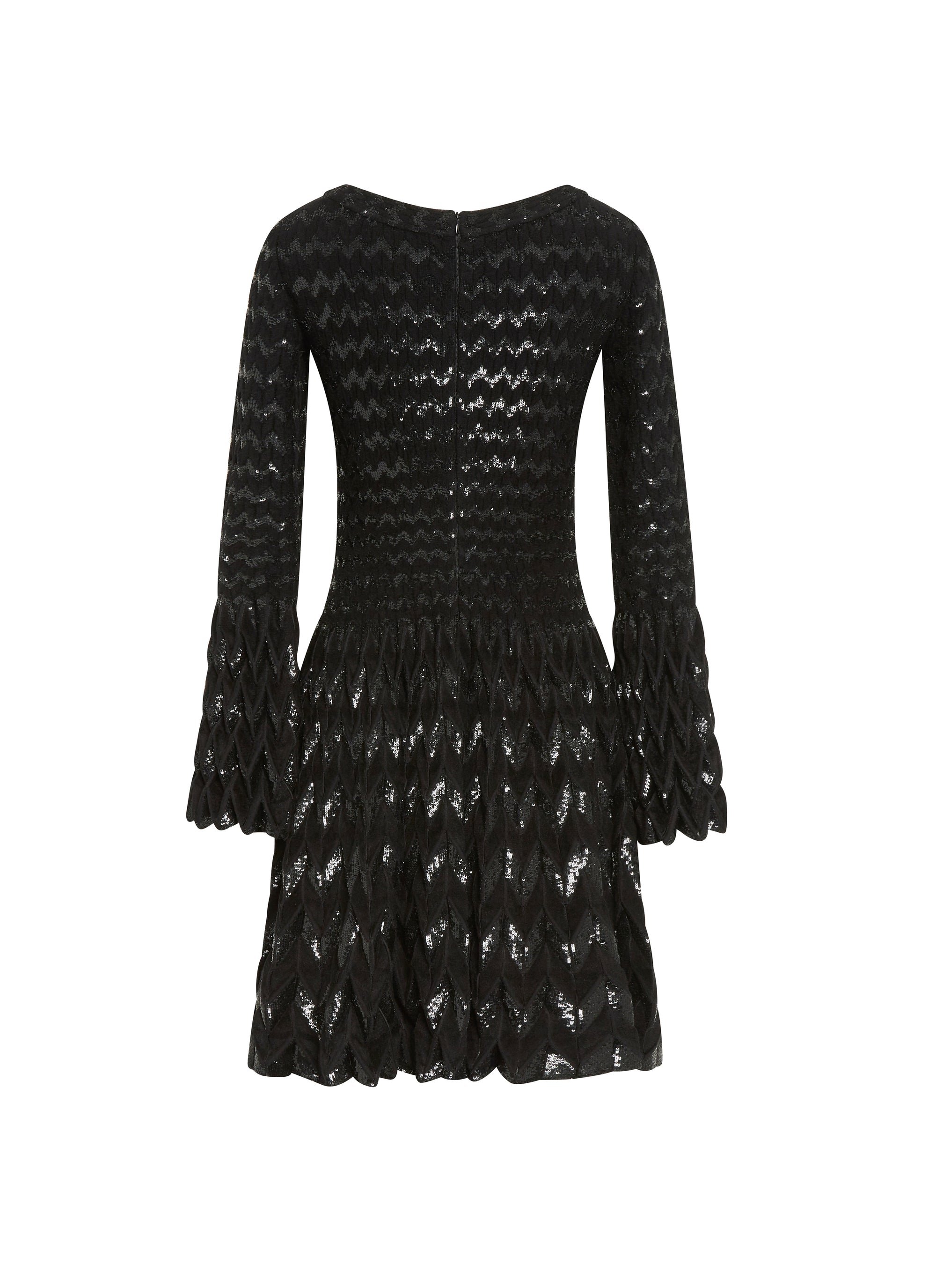Robe à manches longues Belize en laine - Noir