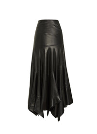 Jupe longue en cuir - Noir