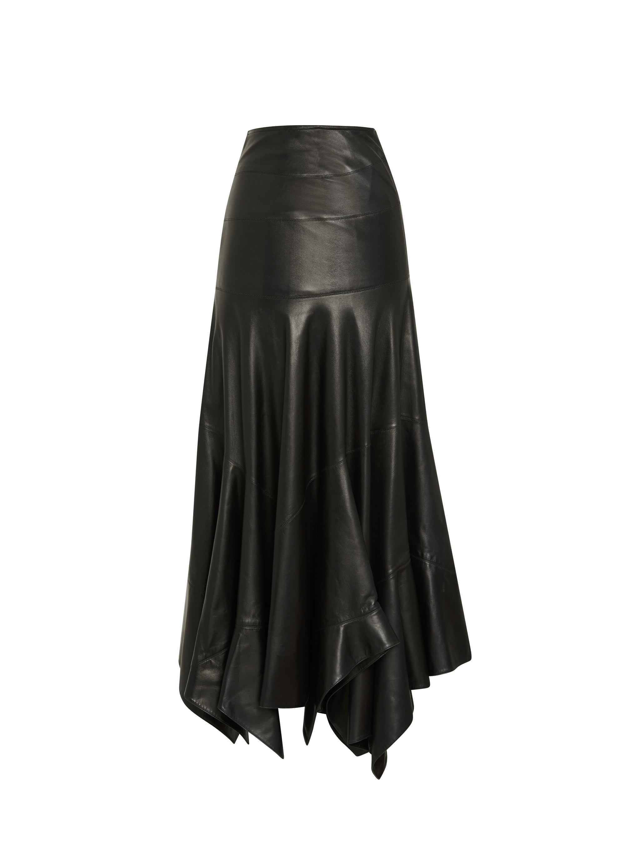 Jupe longue en cuir - Noir