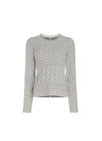 Candy long sleeve jumper in wool - White & Black