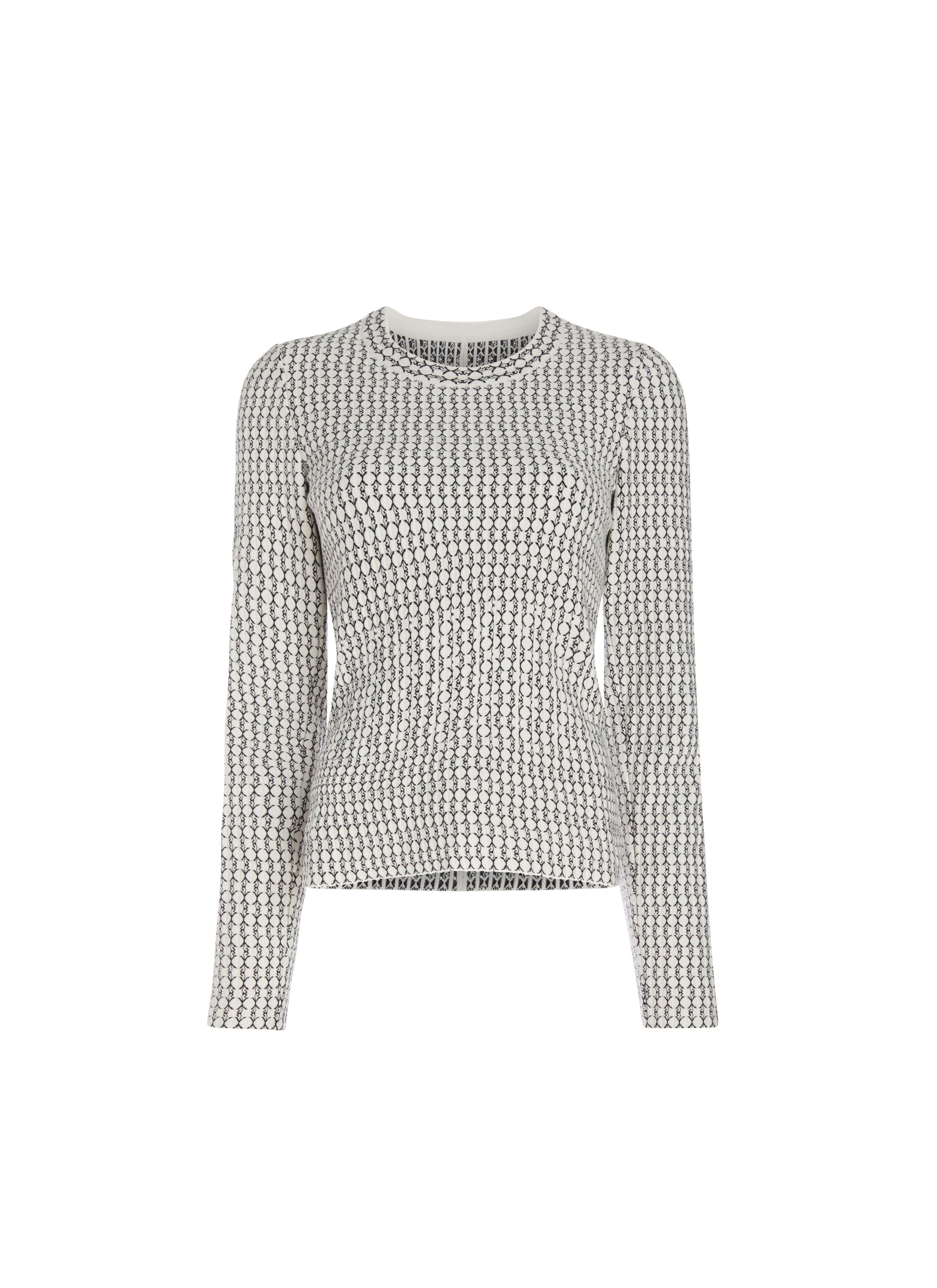 Candy long sleeve jumper in wool - White & Black