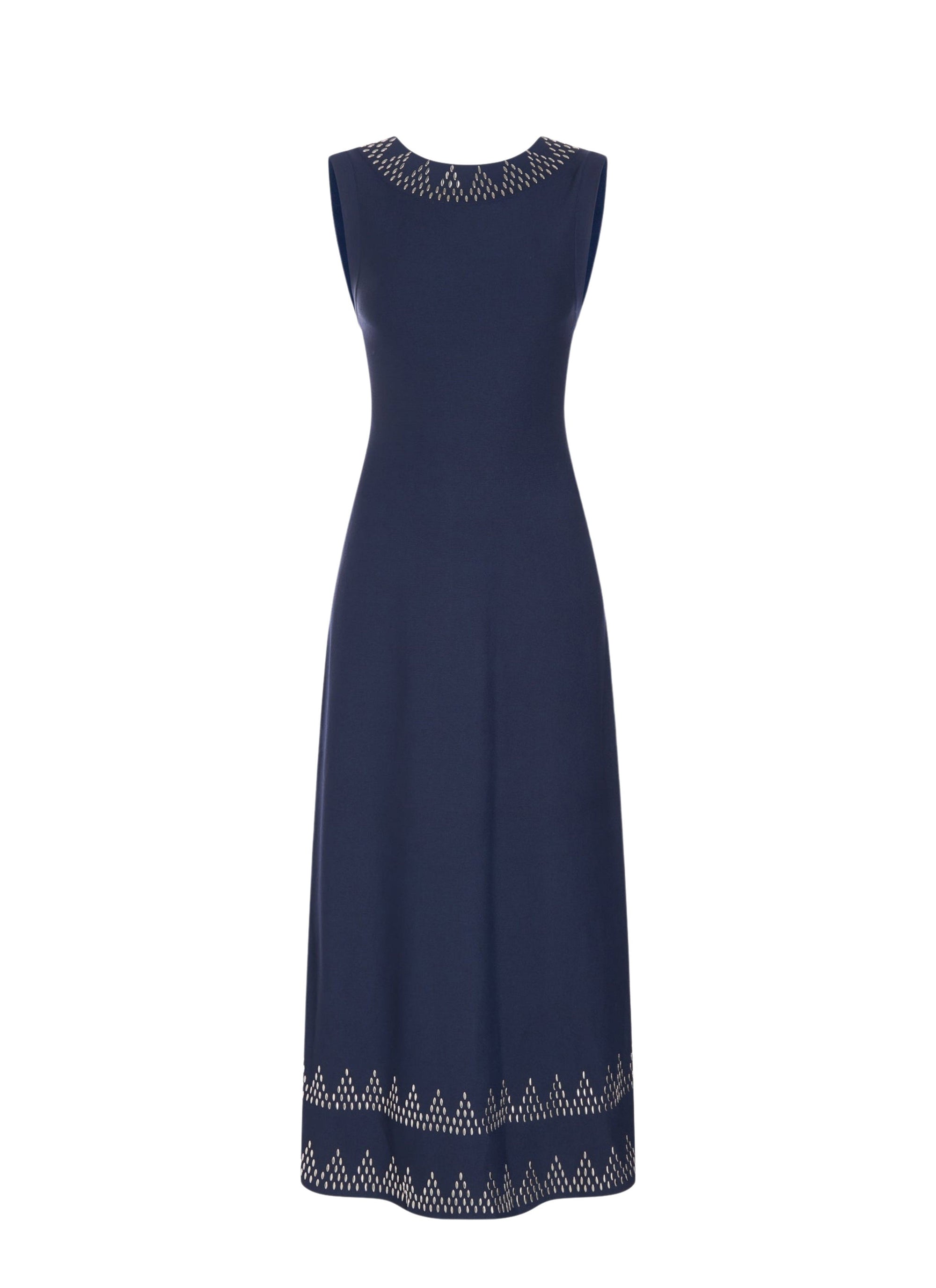 Triangle knitted sleeveless dress - Cobalt