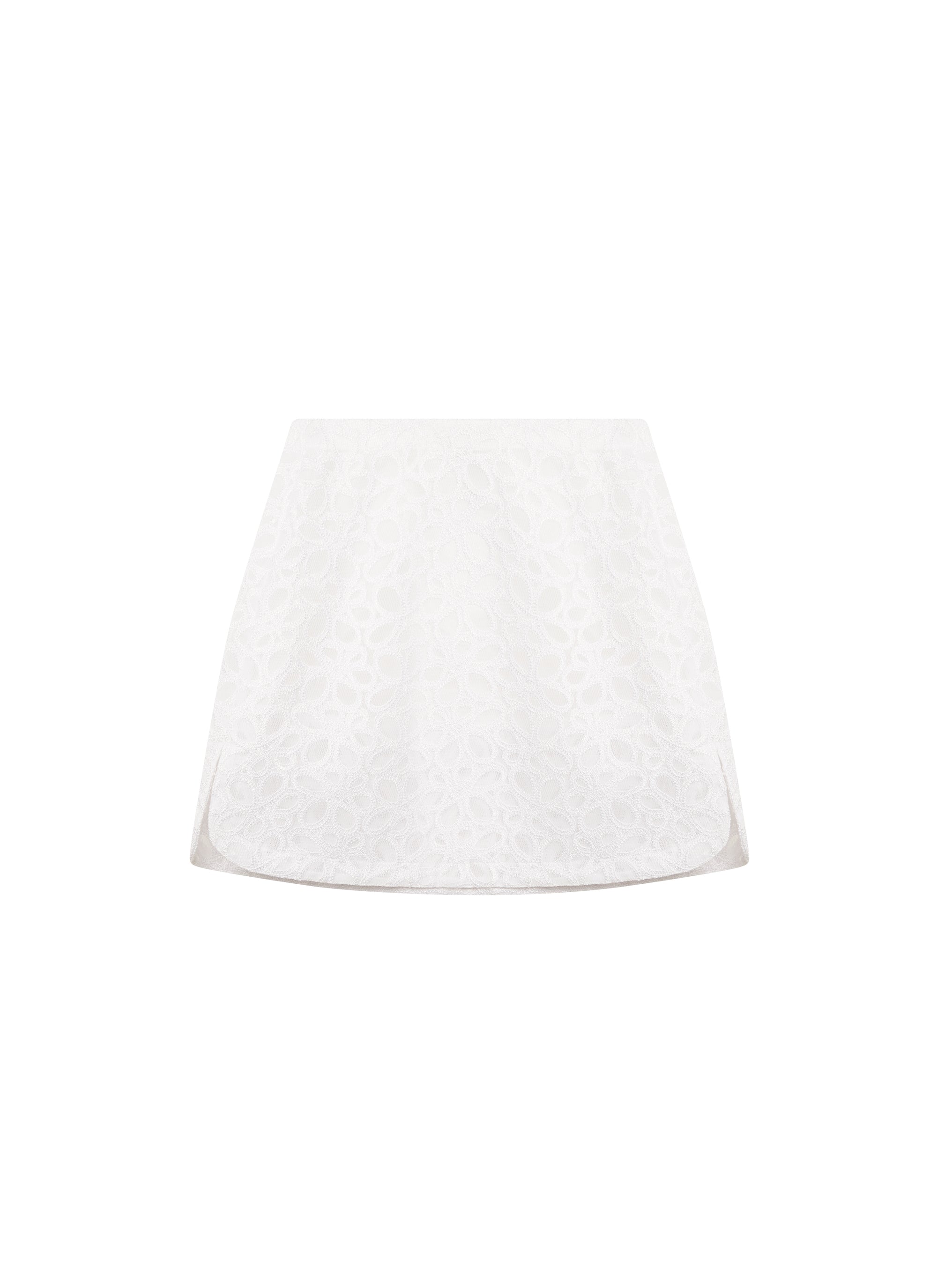 Mini-jupe brodée - Blanc