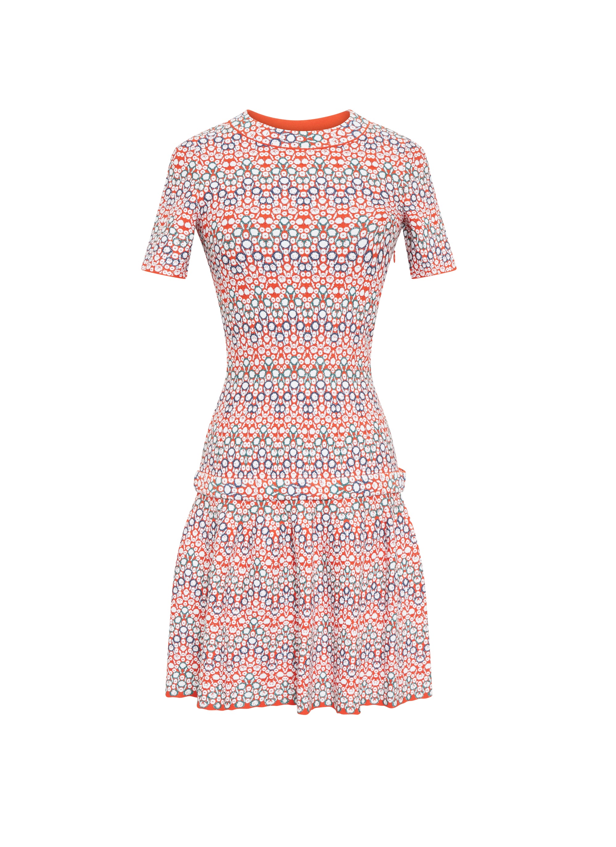 Robe courte à manches courtes Aster en maille - Multicolore