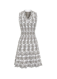 Robe sans manches Astragale en maille - Blanc & Gris