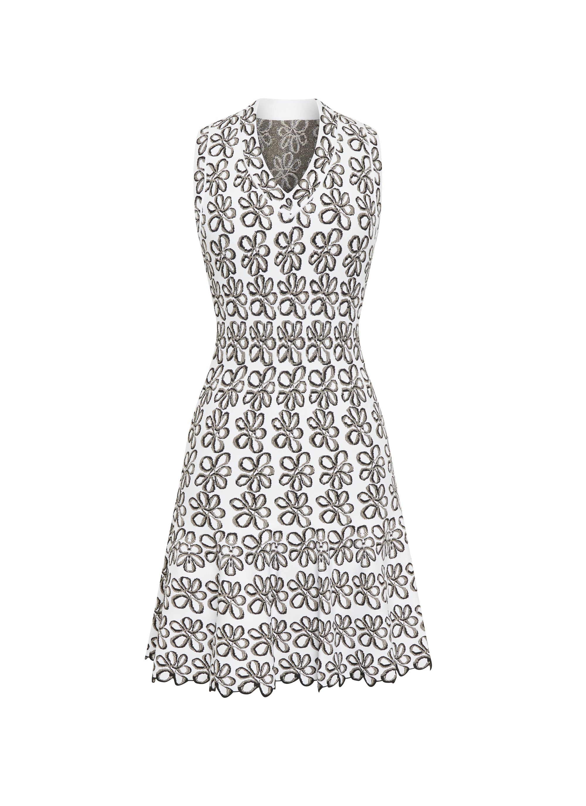Robe sans manches Astragale en maille - Blanc & Gris