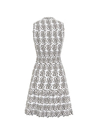 Robe sans manches Astragale en maille - Blanc & Gris