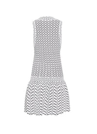 Robe courte sans manches Fantasia en maille - Blanc & Noir