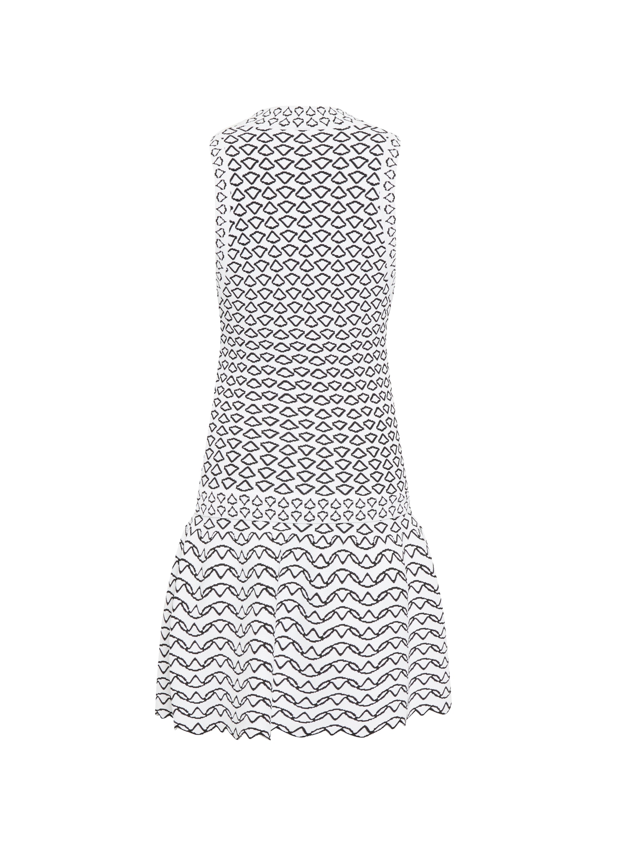 Robe courte sans manches Fantasia en maille - Blanc & Noir