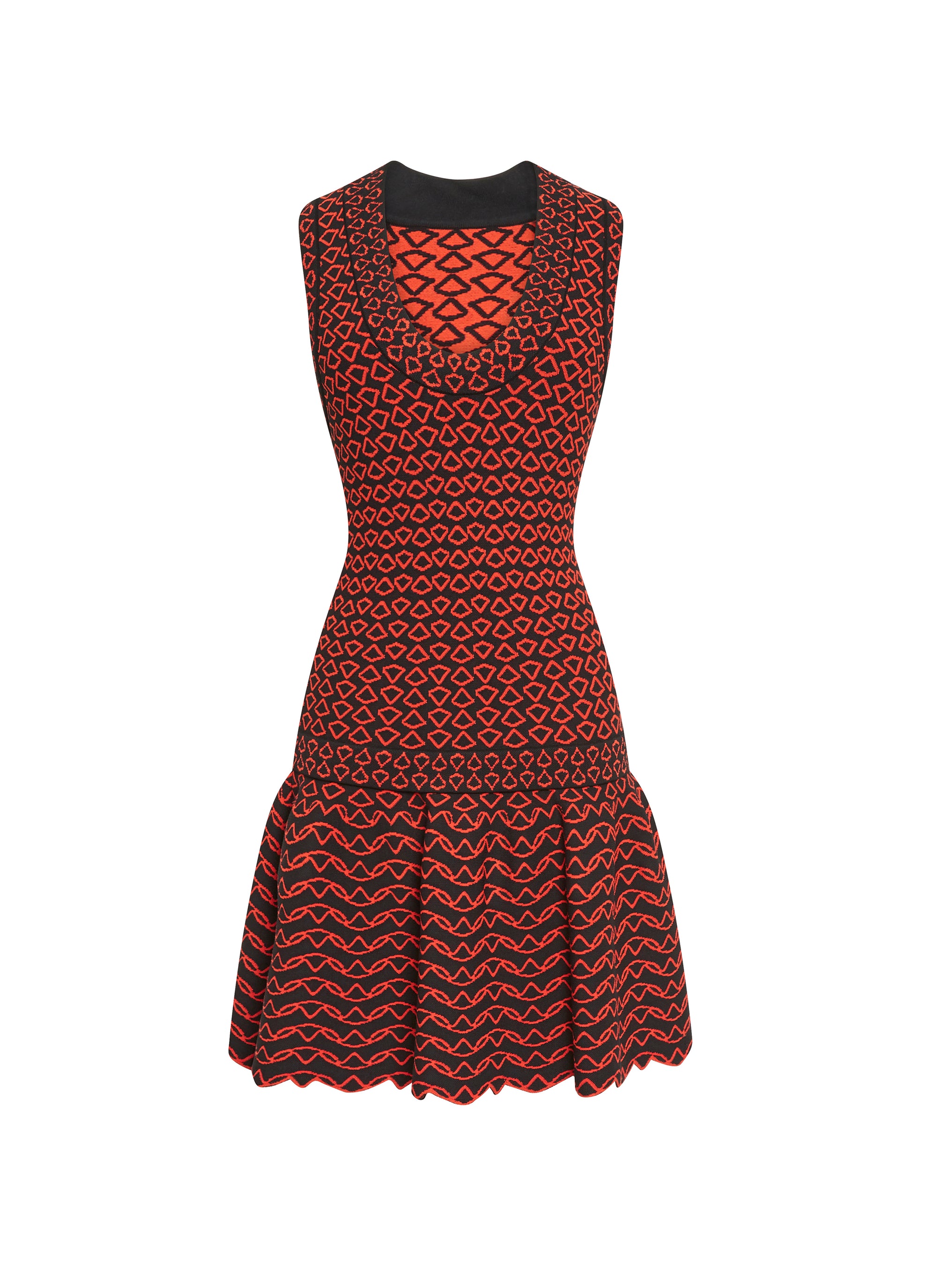 Robe courte sans manches Fantasia en maille - Noir & Orange