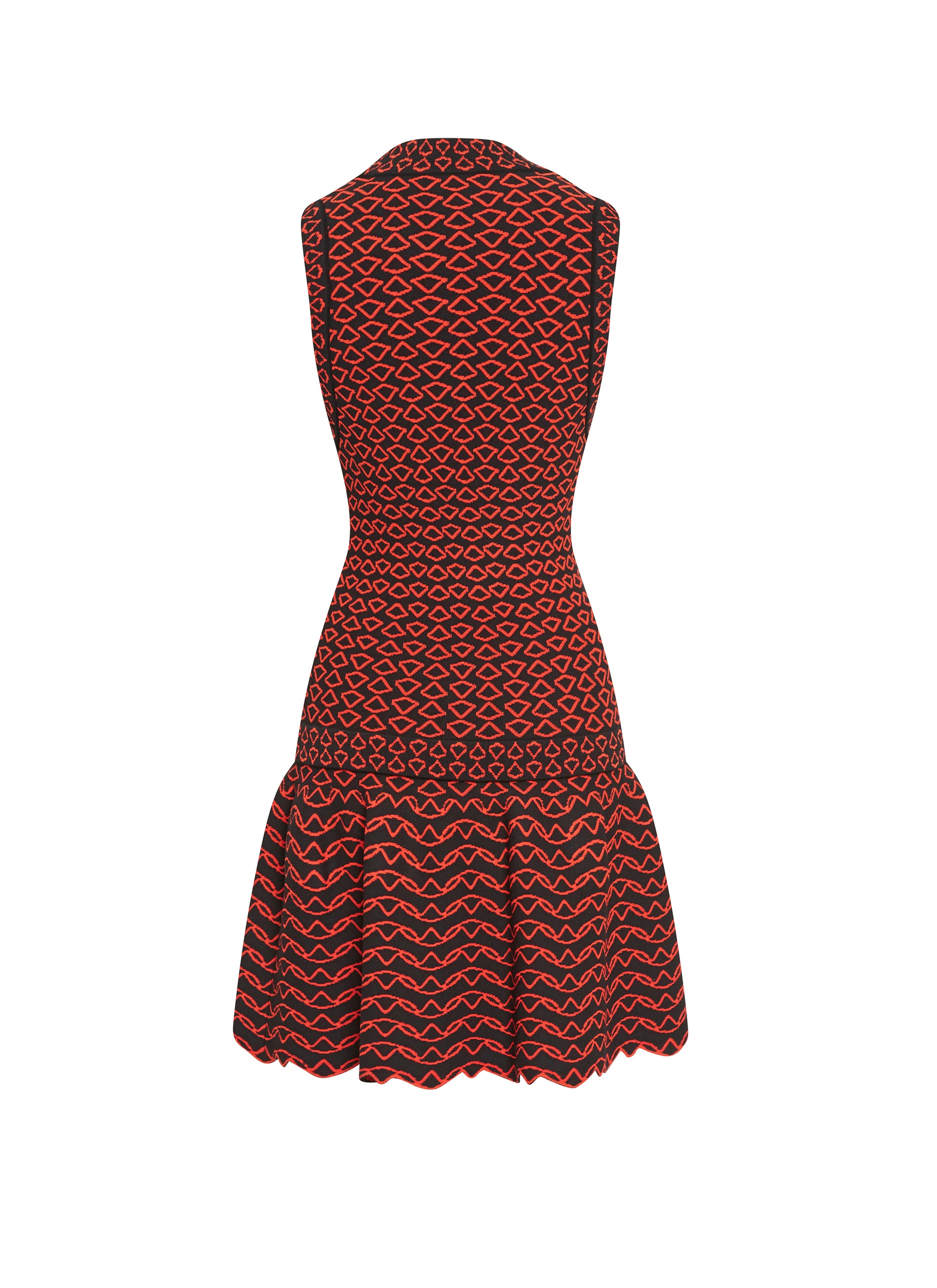 Robe courte sans manches Fantasia en maille - Noir & Orange
