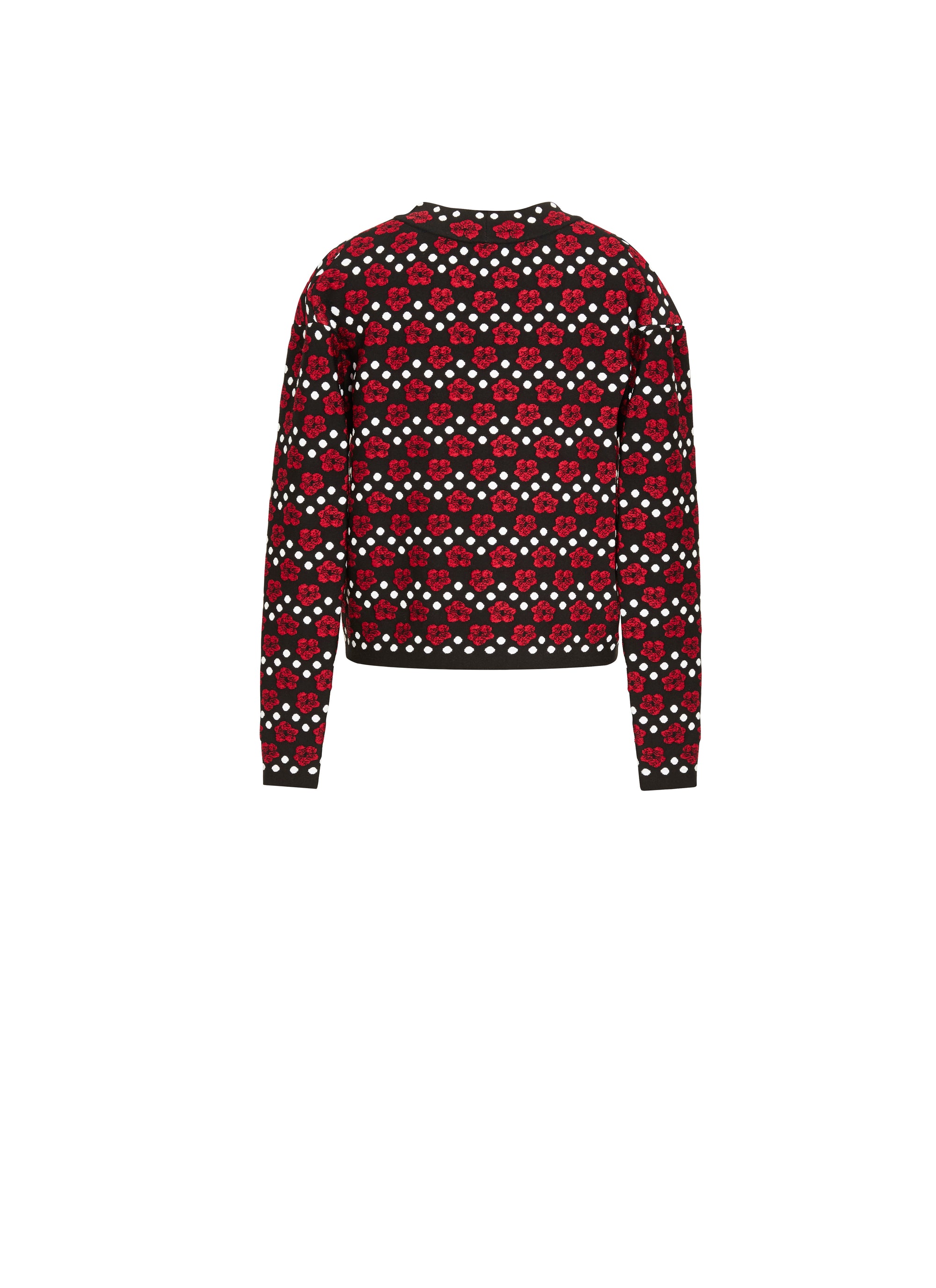 Pull à manches longues Mini Orchidée en maille - Noir & Rouge