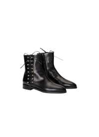 Bottines à plateforme Elegant en cuir - Noir