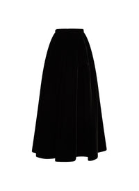 Velvet flared skirt - Black