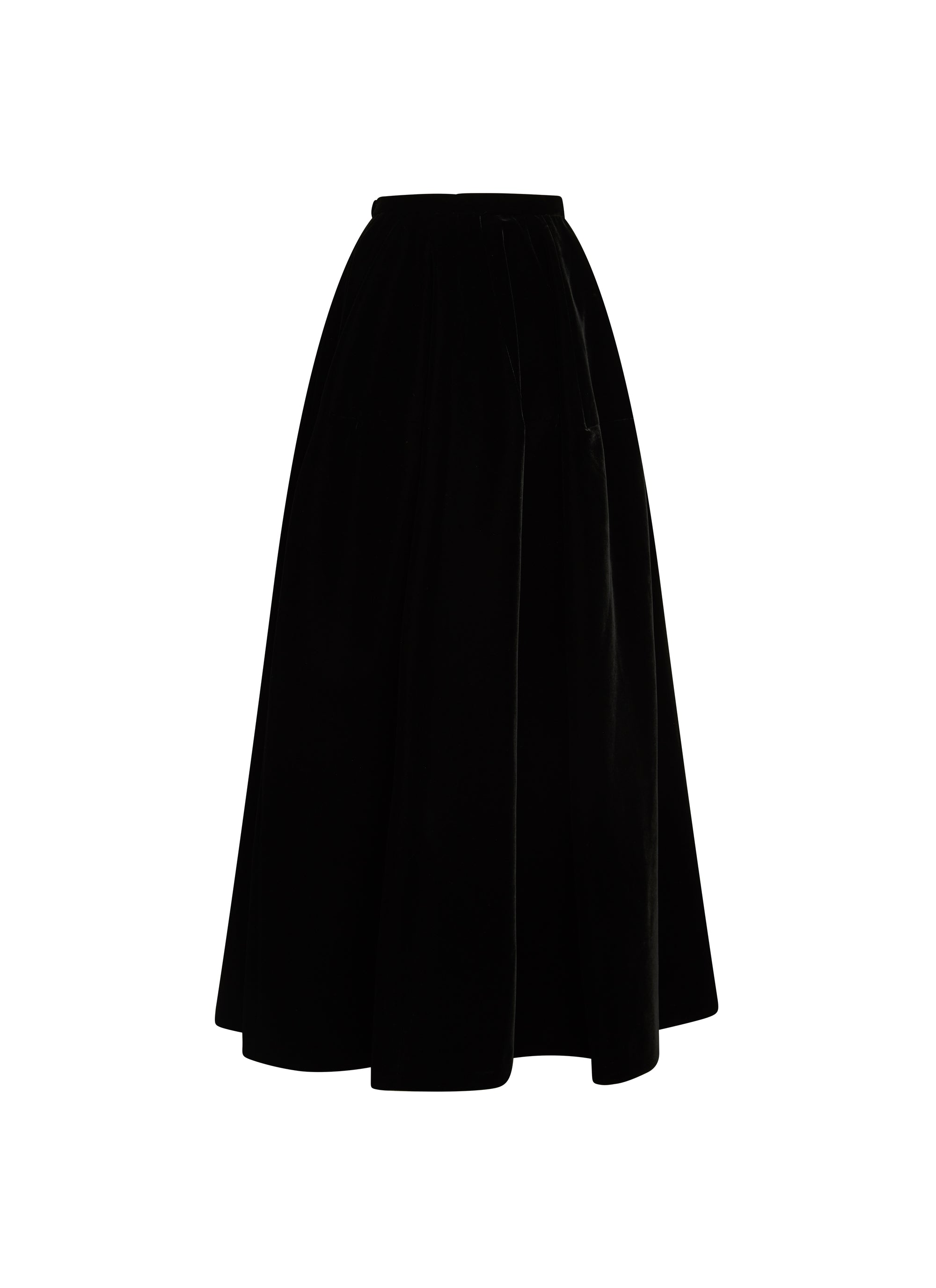 Velvet flared skirt - Black