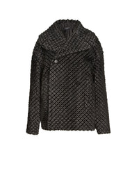 Caban à motif arabesque en cuir - Noir & Blanc