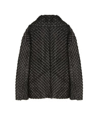 Caban à motif arabesque en cuir - Noir & Blanc