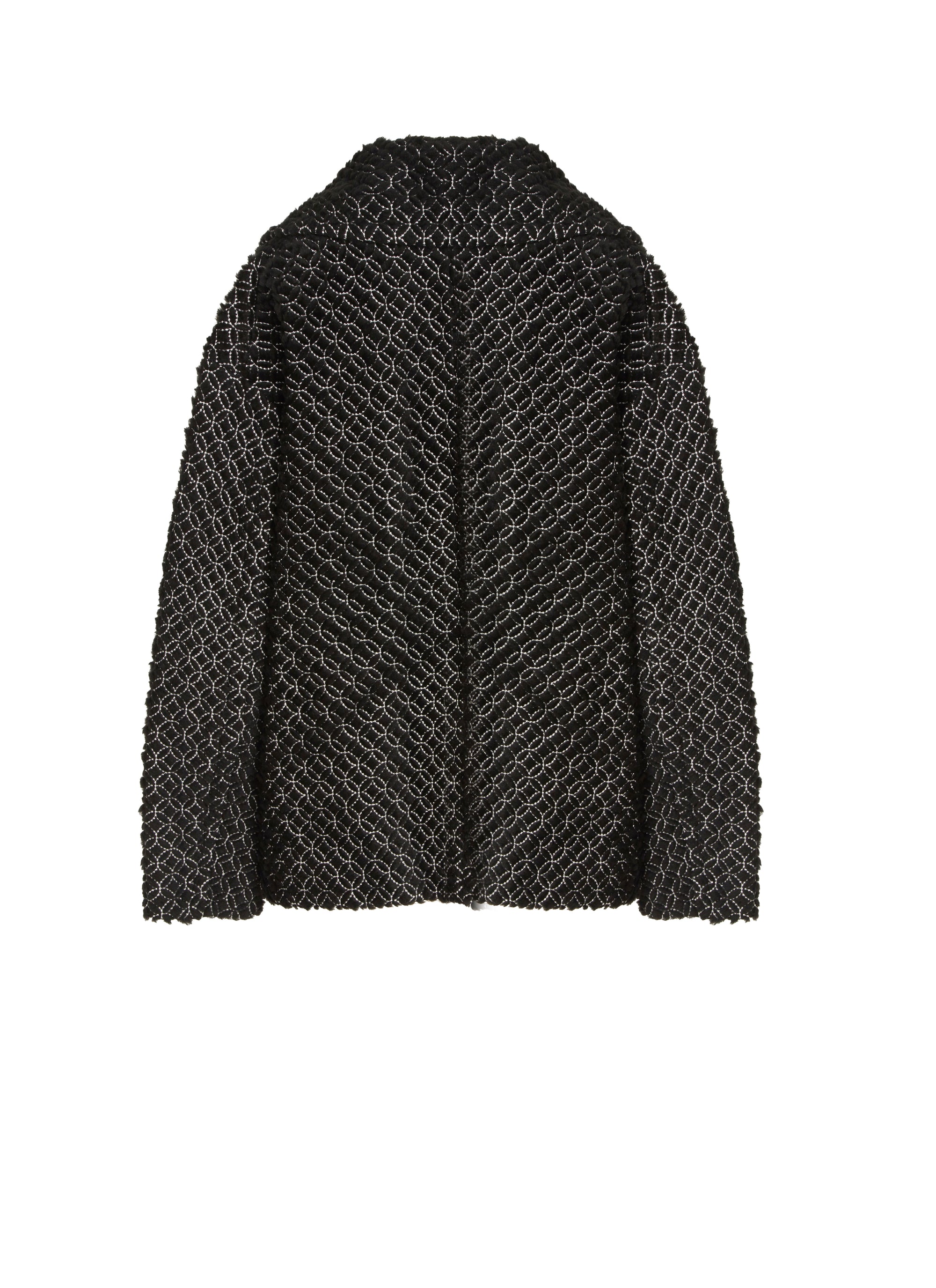 Caban à motif arabesque en cuir - Noir & Blanc