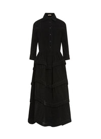 Robe chemise à motif arabesque - Noir