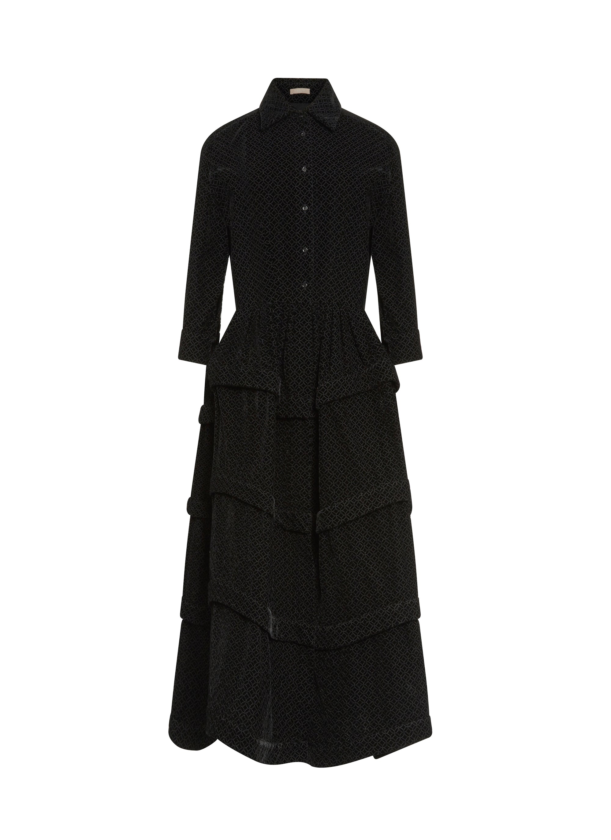 Robe chemise à motif arabesque - Noir