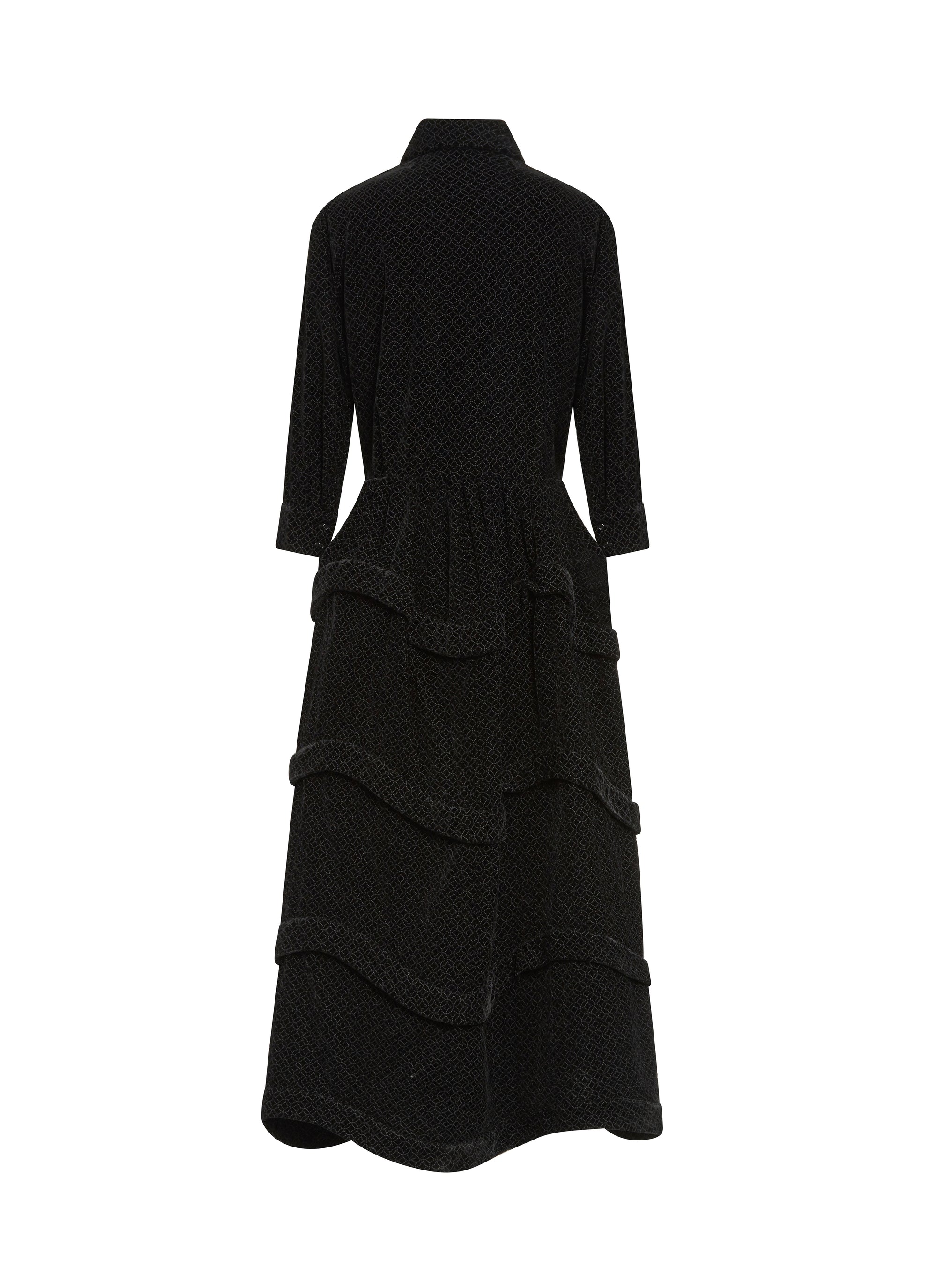 Robe chemise à motif arabesque - Noir