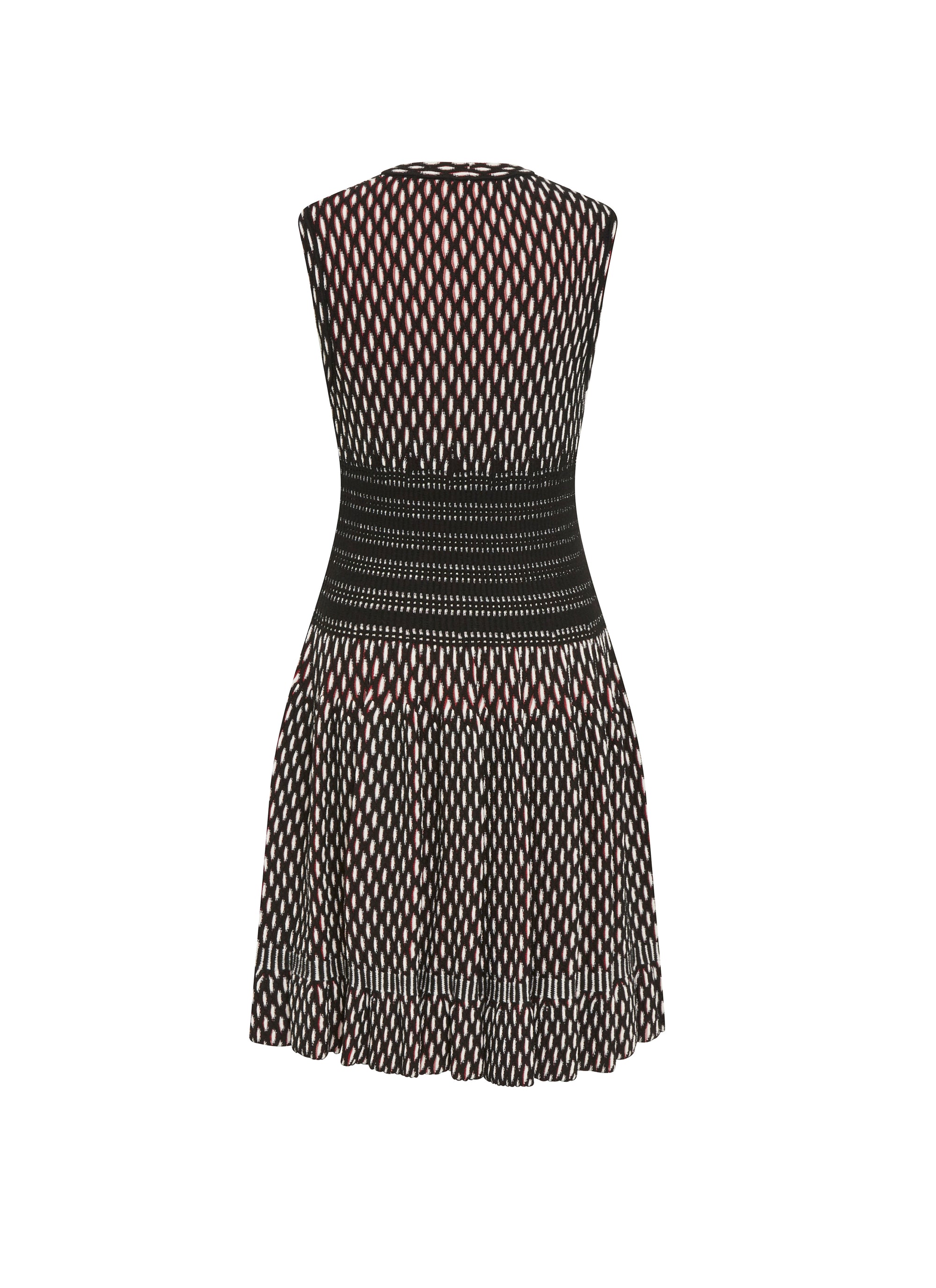 Sleeveless wool mats dress - Black & White