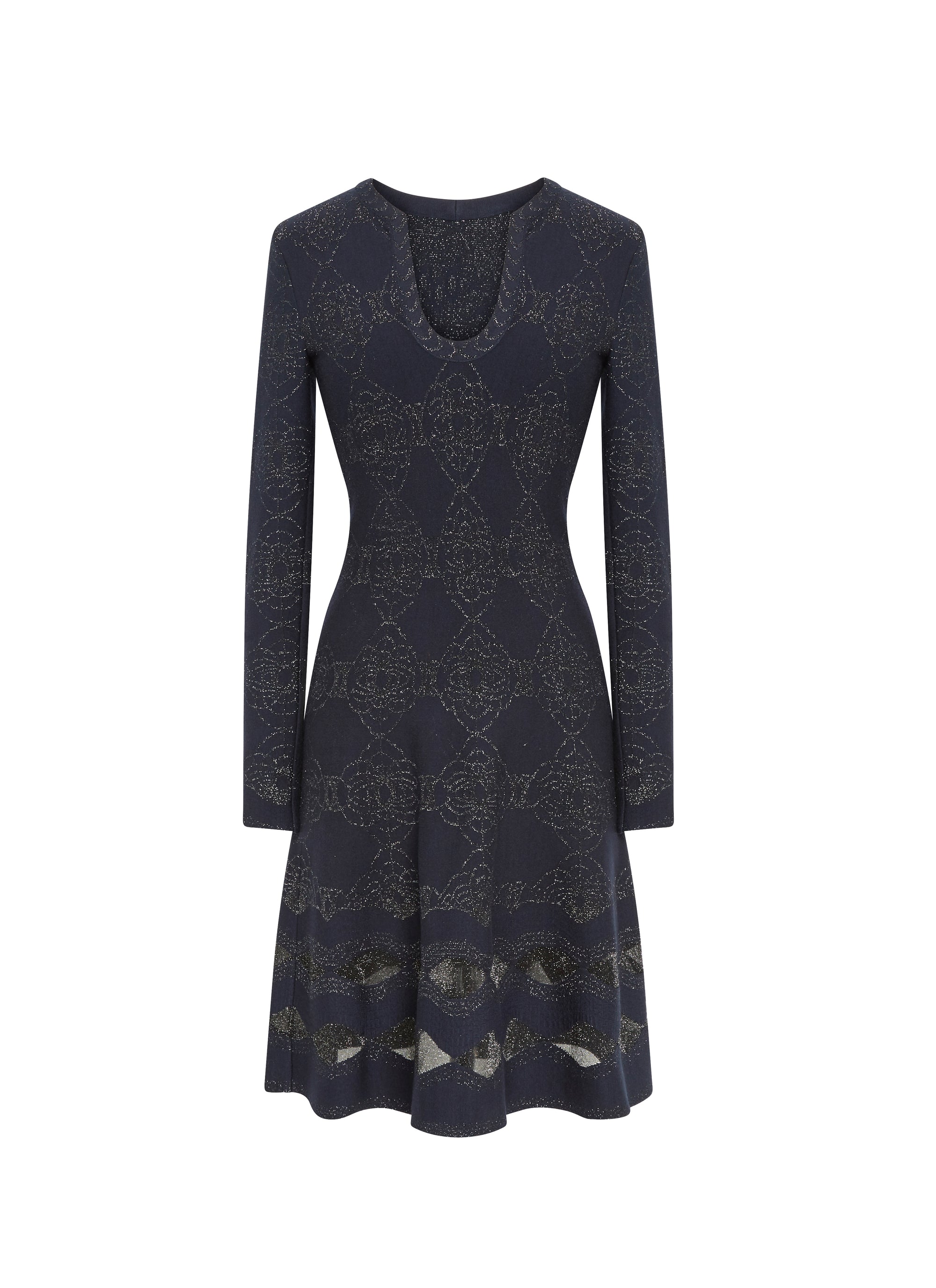 Robe à manches longues Babylone en laine - Nuit