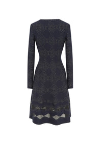 Robe à manches longues Babylone en laine - Nuit