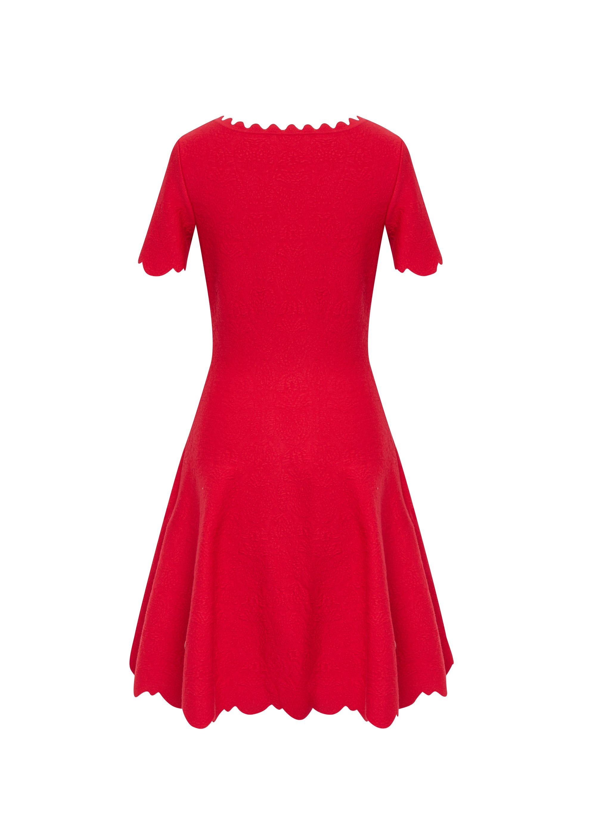 Eden wool short-sleeved dress - Red