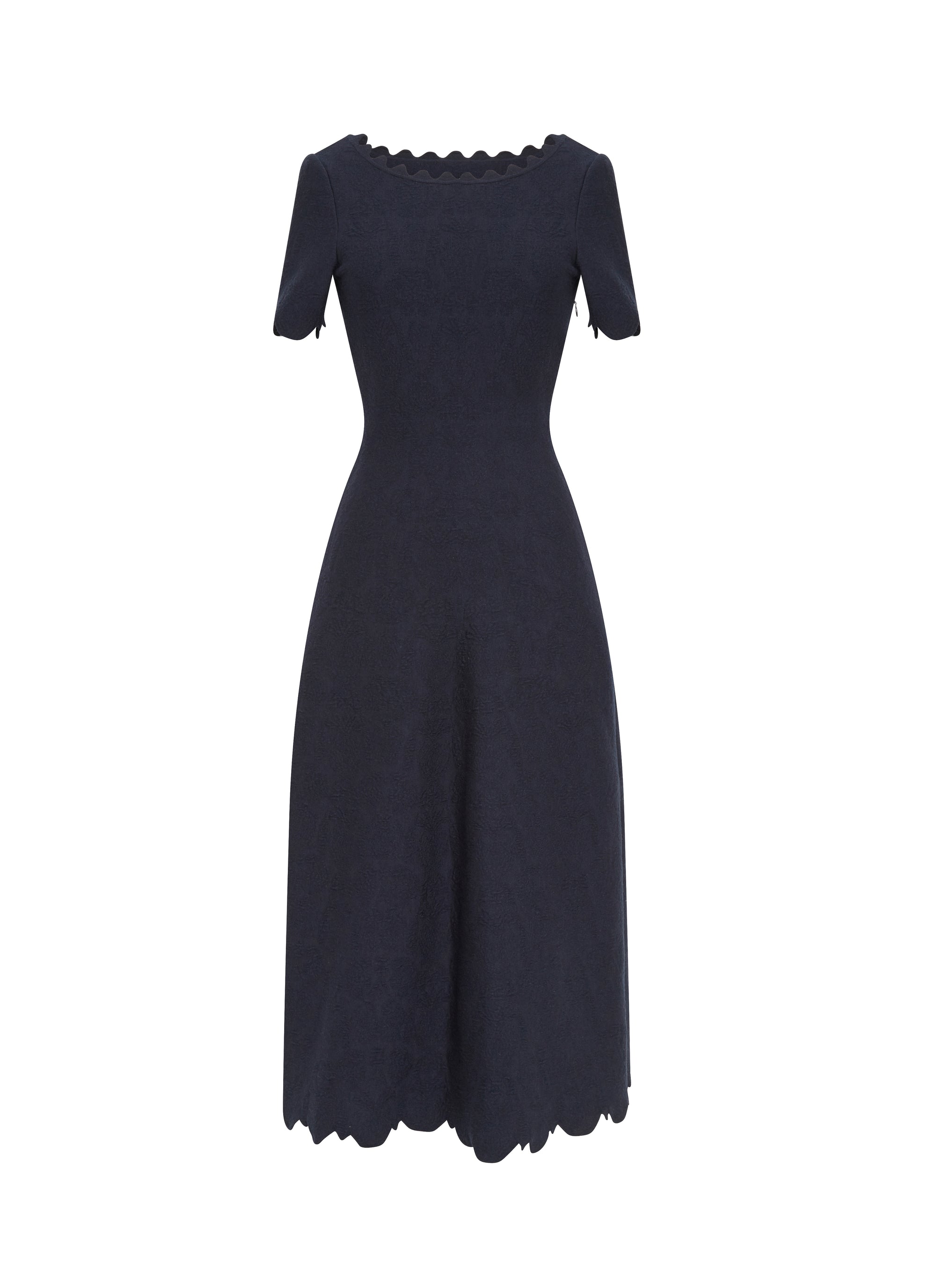 Robe à manches courtes Eden en laine - Nuit