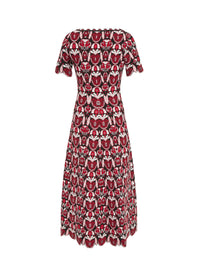 Robe à manches courtes Eden en laine - Noir & Rouge