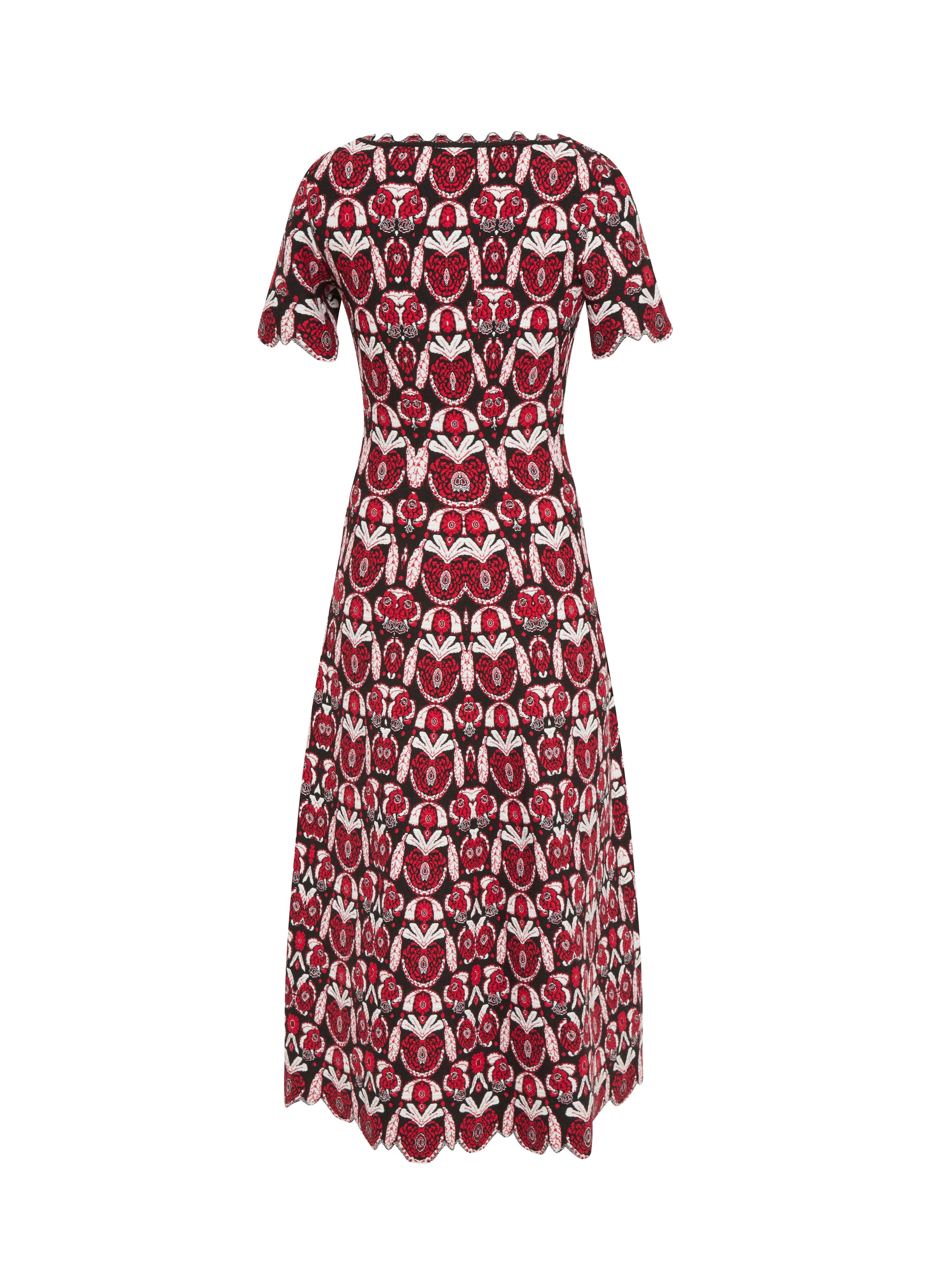 Robe à manches courtes Eden en laine - Noir & Rouge
