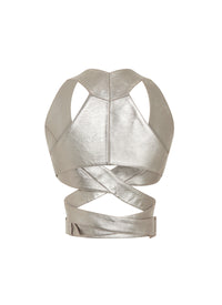 Bustier in leather - Silver
