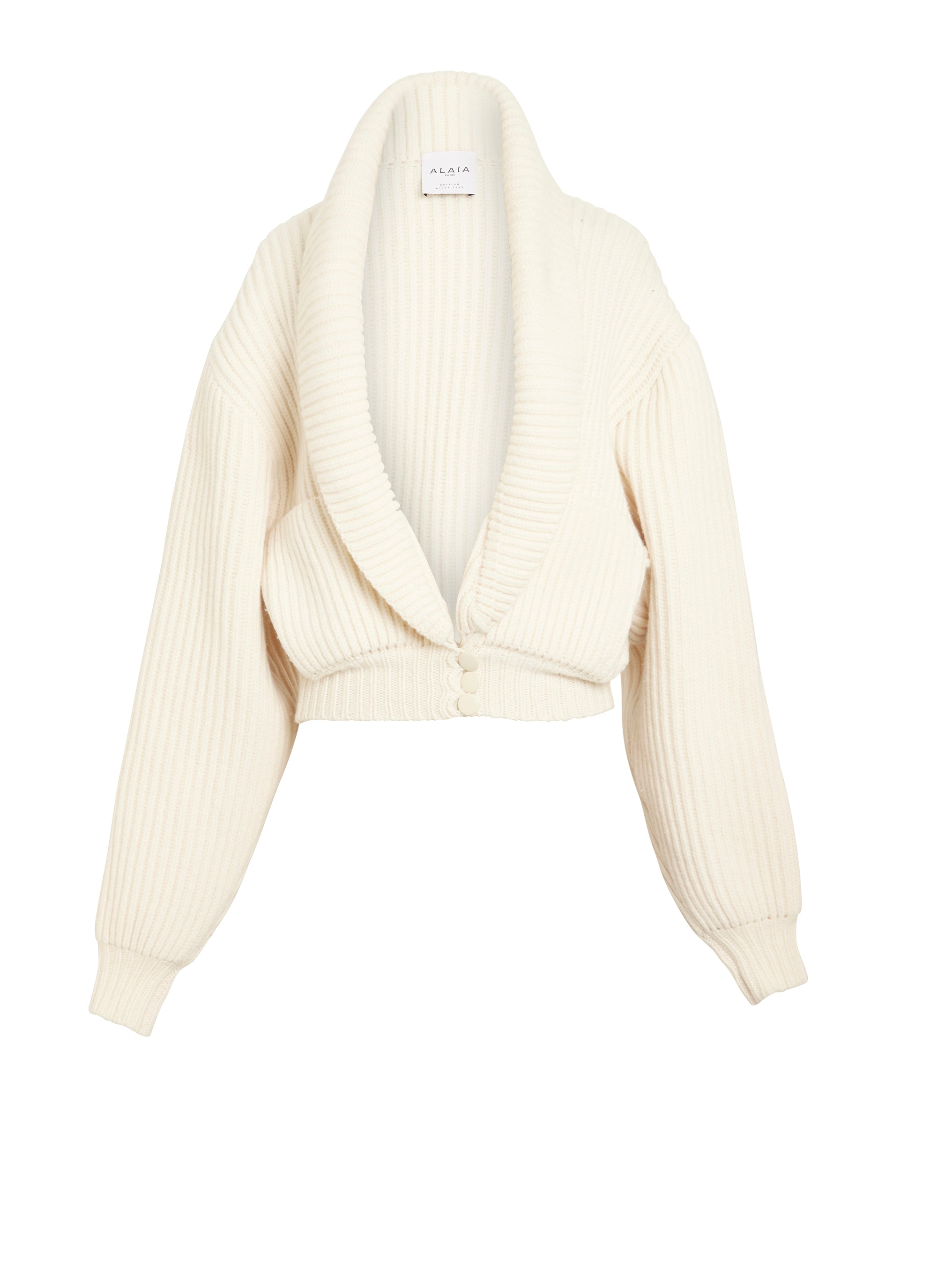 Blouson édition Bouillie en laine - Blanc Nacre