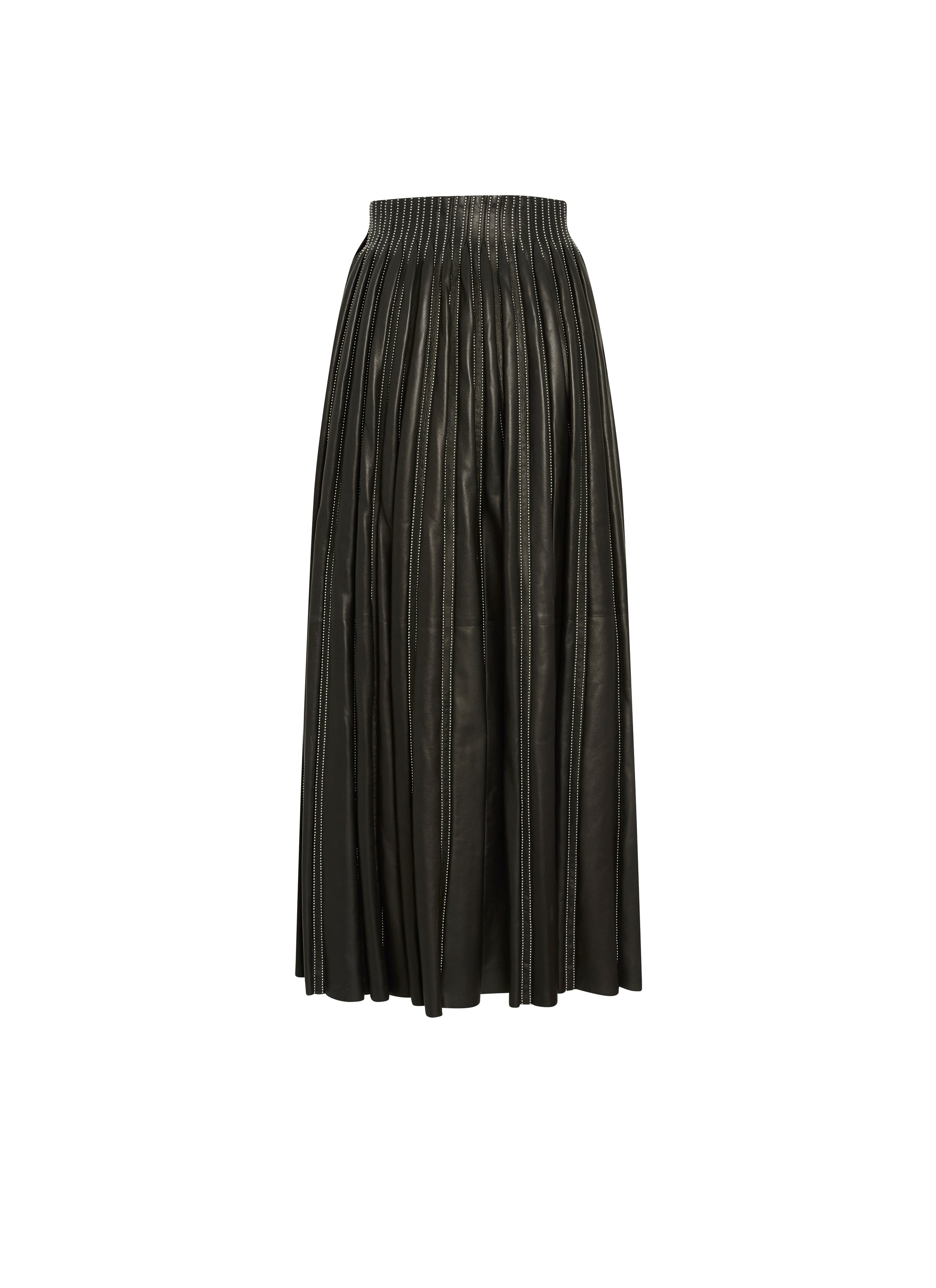 Diving maxi skirt in leather - Black