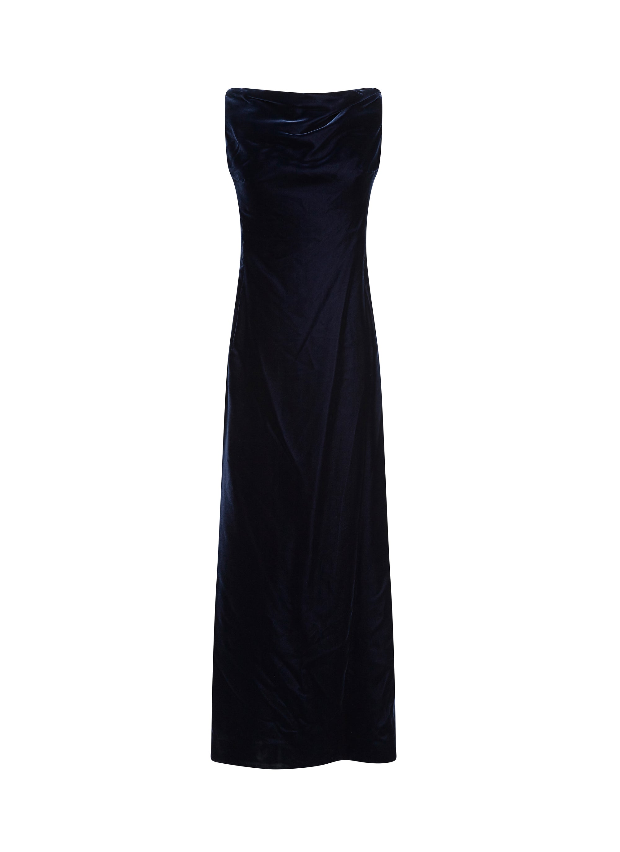 Robe sans manches en velours - Marine Foncé