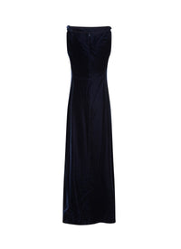 Robe sans manches en velours - Marine Foncé