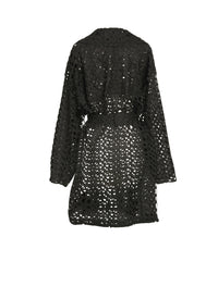 Baroque-effect trench coat - Black