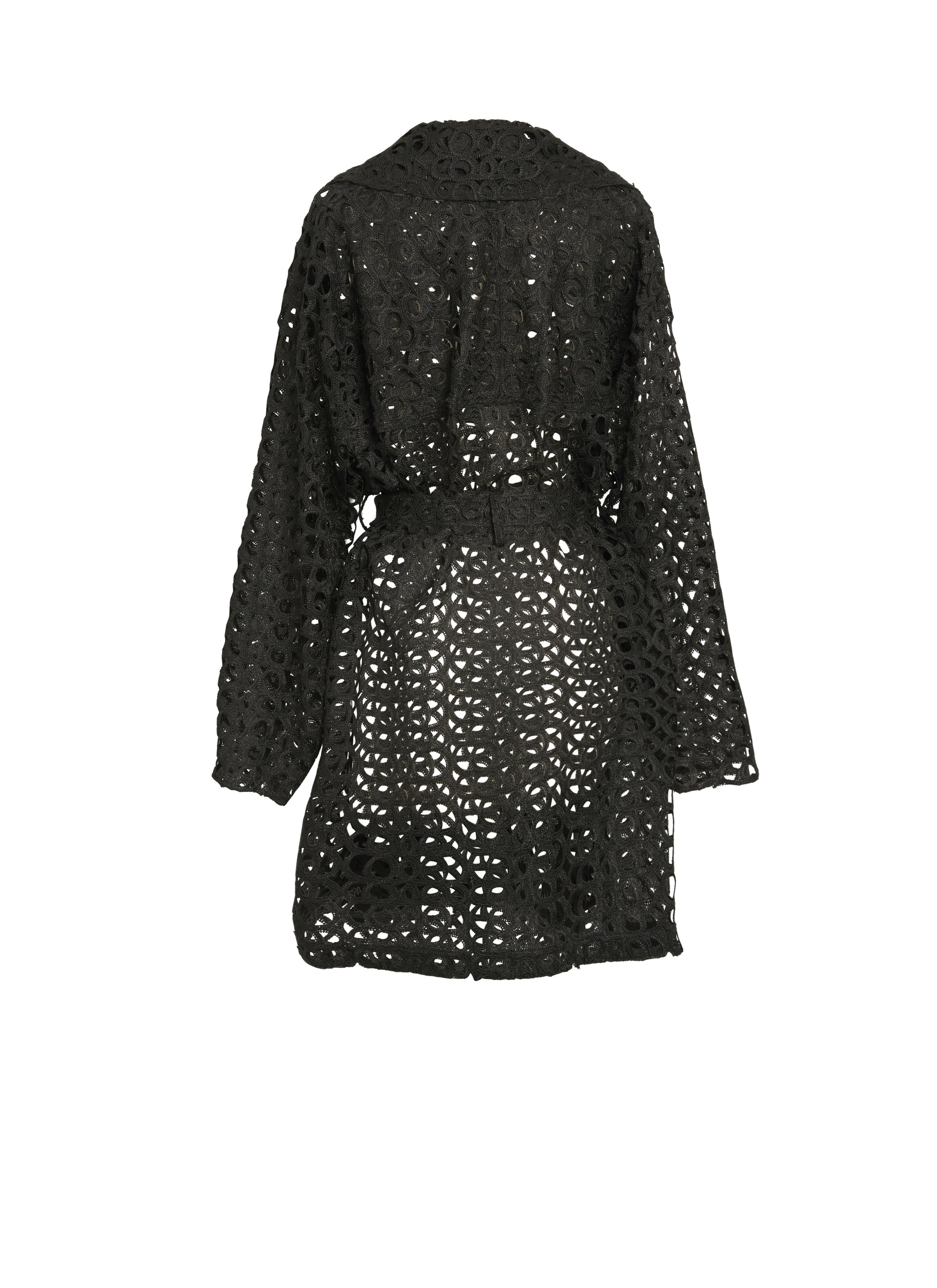 Baroque-effect trench coat - Black
